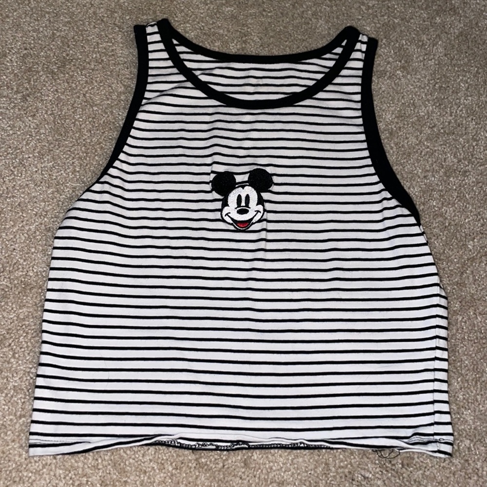 Mickey Mouse embroidered crop tank top